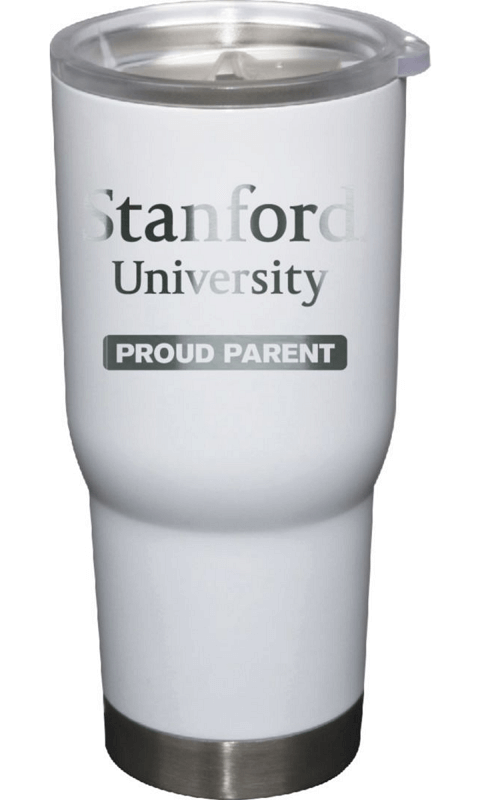 Stanford University: 22 oz White Stainless Steel Tumbler Proud Parent - ONLINE ONLY!