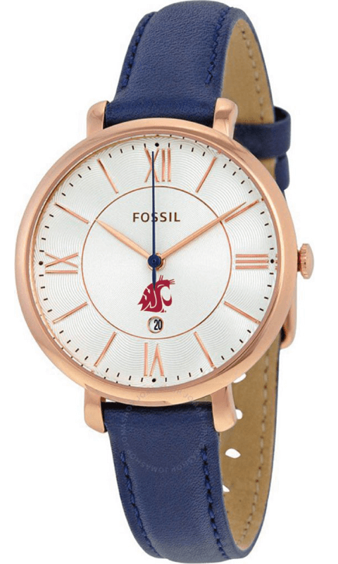 WSU Fossil Jacqueline Navy Leather Watch - ONLINE ONLY!