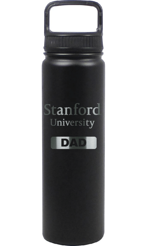 Stanford University: 24 oz Matte Black Stainless Steel Water Bottle Dad - ONLINE ONLY!