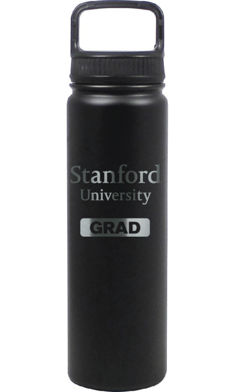 Stanford University: 24 oz Matte Black Stainless Steel Water Bottle Grad - ONLINE ONLY!