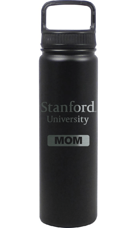 Stanford University: 24 oz Matte Black Stainless Steel Water Bottle Mom - ONLINE ONLY!