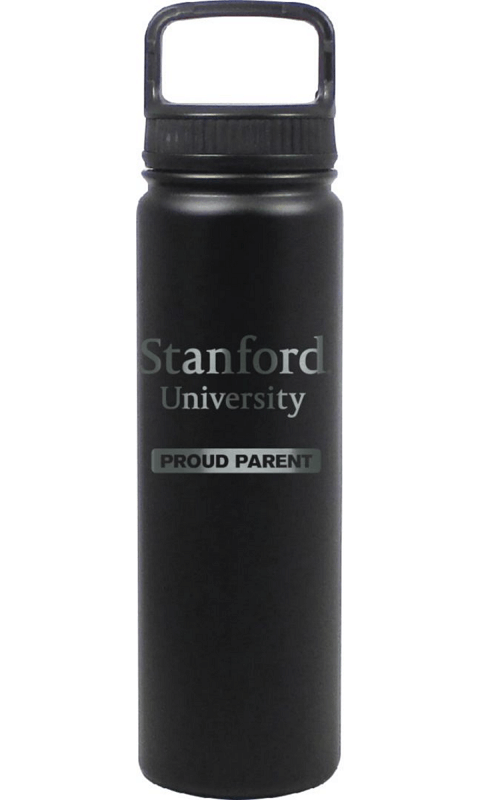 Stanford University: 24 oz Matte Black Stainless Steel Water Bottle Proud Parent - ONLINE ONLY!