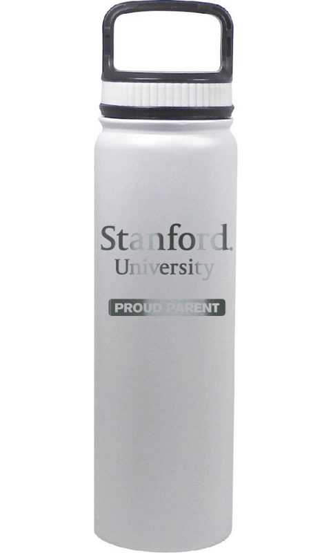 Stanford University: 24 oz Matte White Stainless Steel Water Bottle Proud Parent - ONLINE ONLY!