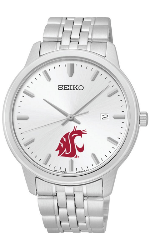 WSU Seiko Men's Silver 41.5 mm Watch - ONLINE ONLY!