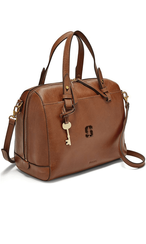 Stanford University: Fossil Leather Rachel Satchel - Brown - ONLINE ONLY!