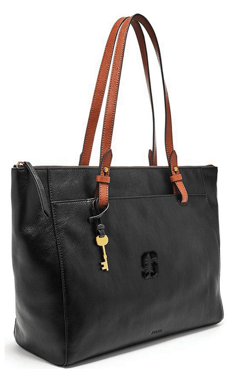 Stanford University: Fossil Leather Rachel Tote - Black - ONLINE ONLY!