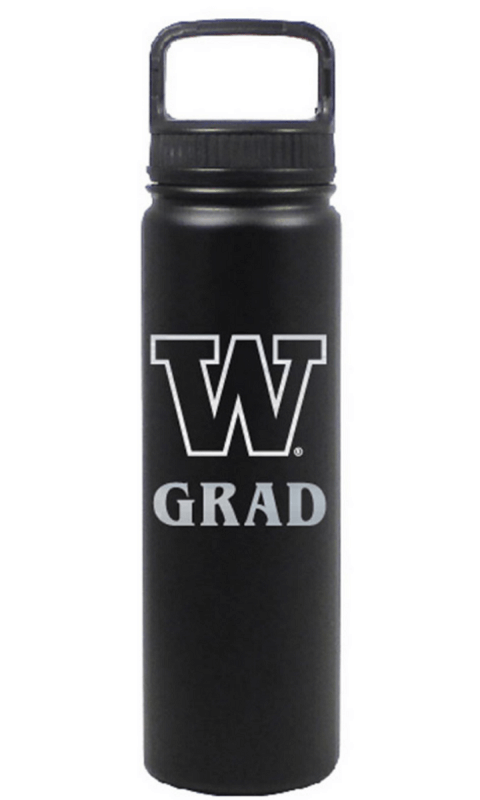 UW Nordic Black W Insulated Stainless Steel Bottle 24oz - Grad - ONLINE ONLY