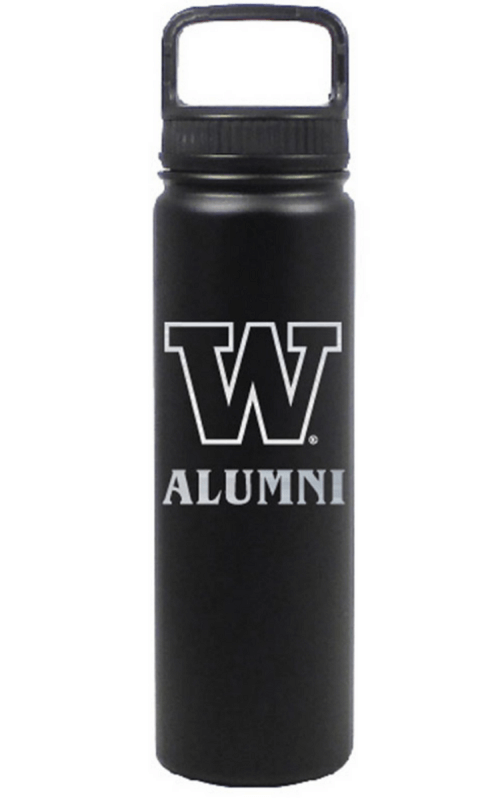 UW Nordic Black W Insulated Stainless Steel Bottle 24oz - Alumni - ONLINE ONLY