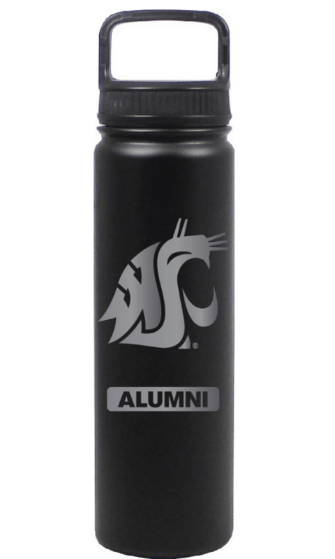 WSU 24 oz Matte Black Stainless Steel Water Bottle - Alumni - ONLINE ONLY!