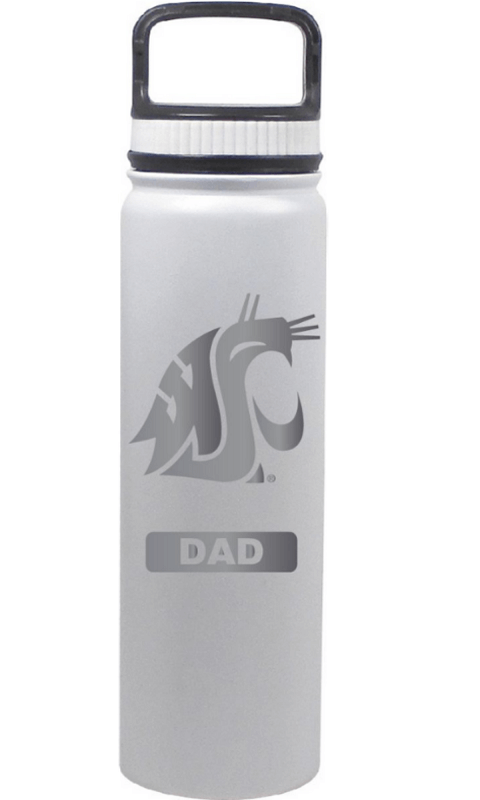 WSU 24 oz Matte White Stainless Steel Water Bottle - Dad - ONLINE ONLY!