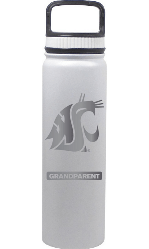 WSU 24 oz Matte White Stainless Steel Water Bottle - Grandparent - ONLINE ONLY!