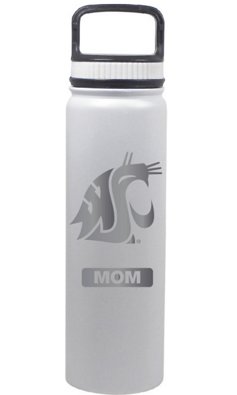 WSU 24 oz Matte White Stainless Steel Water Bottle - Mom - ONLINE ONLY!