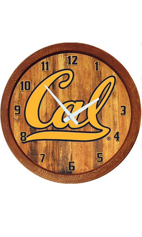 Cal Bears: "Faux" Barrel Top Wall Clock - ONLINE  ONLY!
