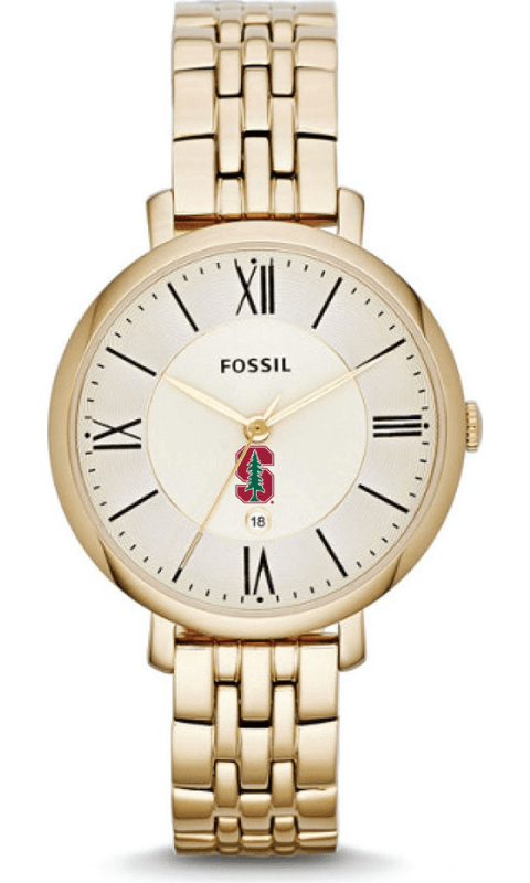 Stanford University: Fossil Ladies Jacqueline Three-Hand Stainless Steel Watch Gold-Tone - ONLINE ONLY!