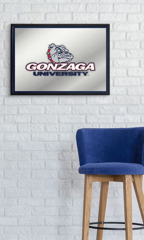 Gonzaga Bulldogs: Framed Mirrored Wall Sign - Blue - online only!