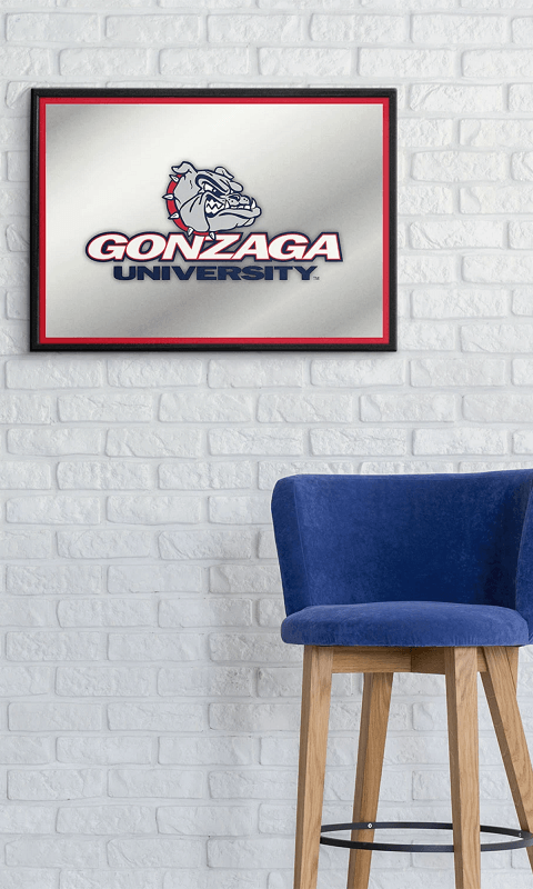 Gonzaga Bulldogs: Framed Mirrored Wall Sign - Red - ONLINE ONLY!