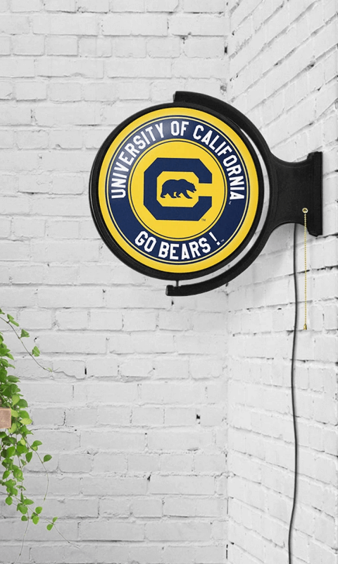 Cal Bears: Go Bears! - Original Round Rotating Lighted Wall Sign - ONLINE ONLY!