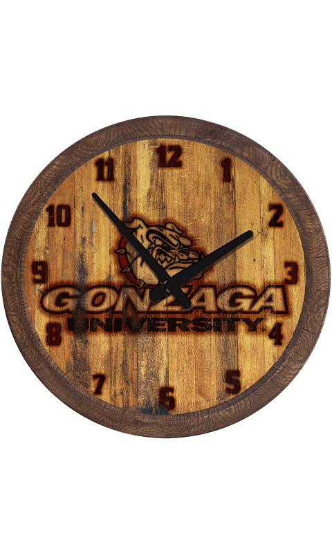 Gonzaga Bulldogs: Branded "Faux" Barrel Top Wall Clock - ONLINE ONLY!