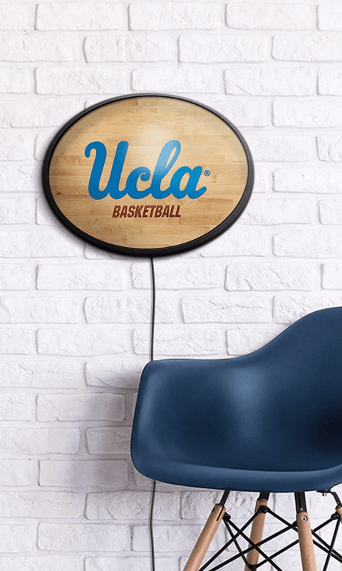 UCLA Bruins: Hardwood - Oval Slimline Lighted Wall Sign - ONLINE ONLY!