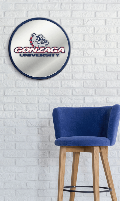 Gonzaga Bulldogs: Modern Disc Mirrored Wall Sign - Blue - ONLINE ONLY!