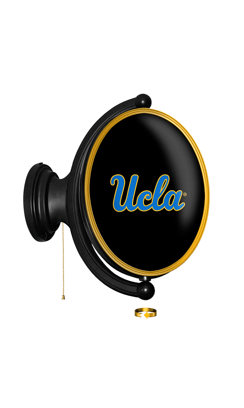 UCLA Bruins: Original Oval Rotating Lighted Wall Sign - Black - ONLINE ONLY!