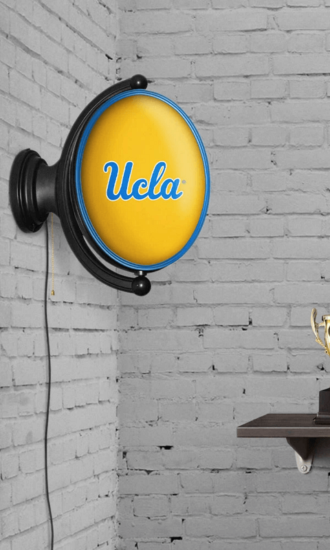 UCLA Bruins: Original Oval Rotating Lighted Wall Sign - Yellow - ONLINE ONLY!