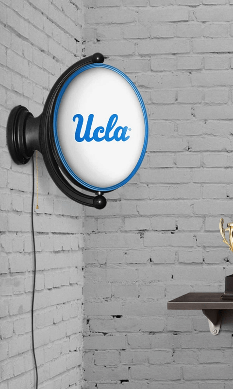 UCLA Bruins: Original Oval Rotating Lighted Wall Sign - White - ONLINE ONLY!