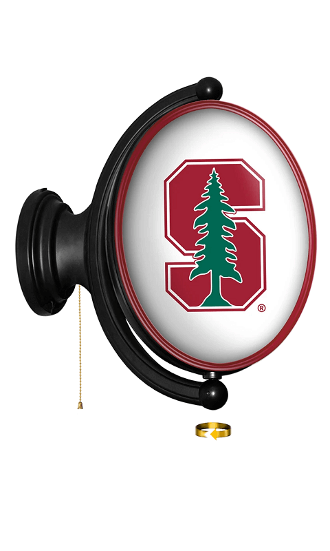 Stanford Cardinal: Original Oval Rotating Lighted Wall Sign - White and Cardinal -ONLINE ONLY!