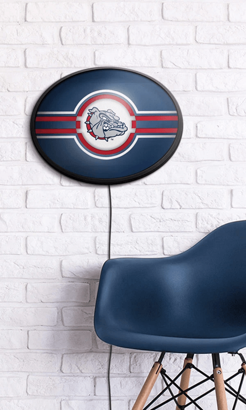 Gonzaga Bulldogs: Oval Slimline Lighted Wall Sign - Blue -ONLINE ONLY!