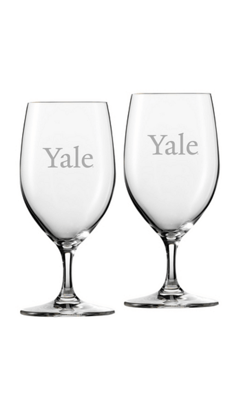 YALE SET OF 2 ETCHED 17.5 OZ RIEDEL BAR FOOTED BEER GLASS - ONLINE ONLY!