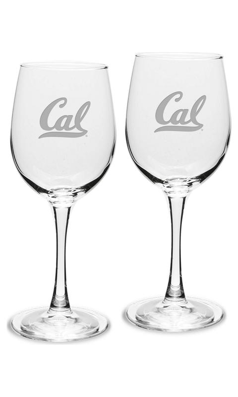 UC Berkeley - Set of 2 White Wine Glass - 12 oz - ONLINE ONLY!