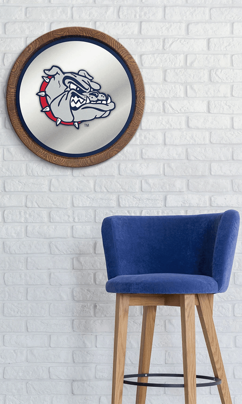 Gonzaga Bulldogs: Spike - "Faux" Barrel Top Mirrored Wall Sign - Blue - ONLINE ONLY!