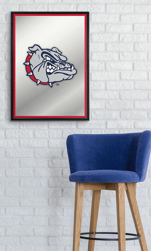 Gonzaga Bulldogs: Spike - Framed Mirrored Wall Sign - Red - ONLINE ONLY!
