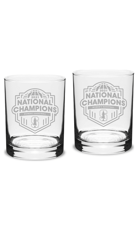 Stanford NCAA Women's Basketball National Champions Set Of 2 Double Old Fashion - 14 oz - ONLINE ONLY!