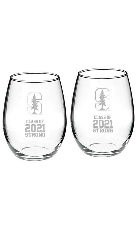 Stanford University Set Of 2 Stemless Wine Glasses - 21 oz - ONLINE ONLY!