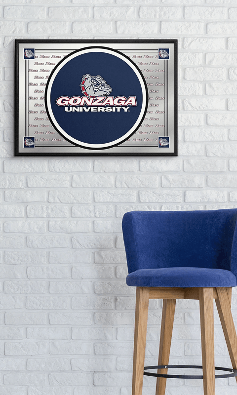Gonzaga Bulldogs: Team Spirit - Framed Mirrored Wall Sign - Mirrored Background -ONLINE ONLY!
