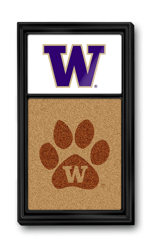 Washington Huskies: Dual Logo - Cork Note Board - White and Black - ONLINE ONLY!