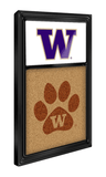 Washington Huskies: Dual Logo - Cork Note Board - White and Black - ONLINE ONLY!