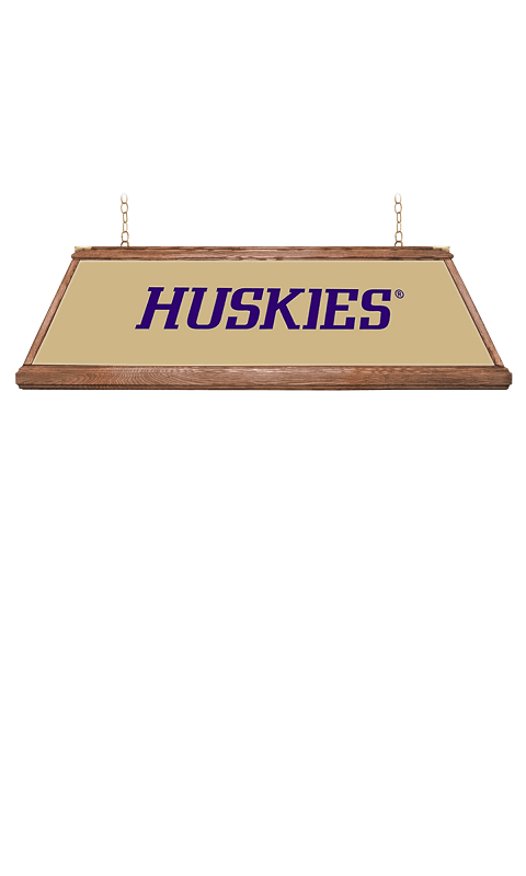 Washington Huskies: Huskies - Premium Wood Pool Table Light - Gold - ONLINE ONLY!