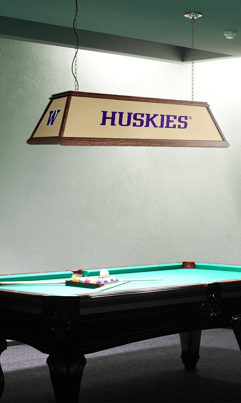 Washington Huskies: Huskies - Premium Wood Pool Table Light - Gold - ONLINE ONLY!