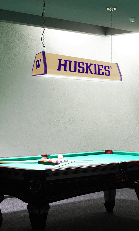 Washington Huskies: Huskies - Standard Pool Table Light - Gold - ONLINE ONLY!