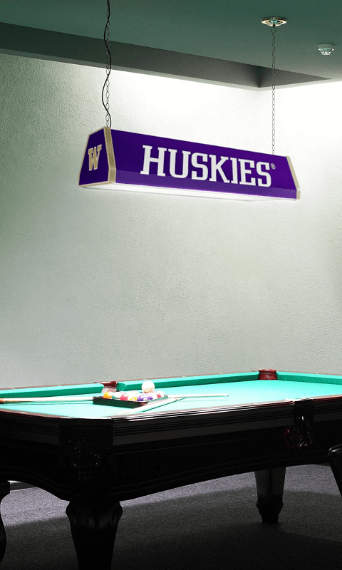 Washington Huskies: Huskies - Standard Pool Table Light - Purple - ONLINE ONLY!