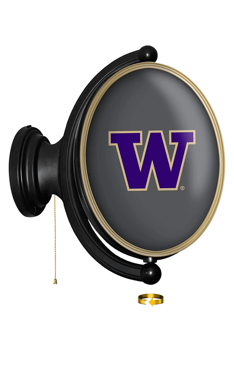 Washington Huskies: Original Oval Rotating Lighted Wall Sign - Gray - ONLINE ONLY!