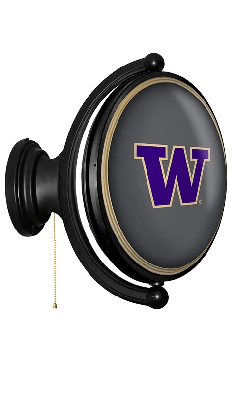 Washington Huskies: Original Oval Rotating Lighted Wall Sign - Gray - ONLINE ONLY!