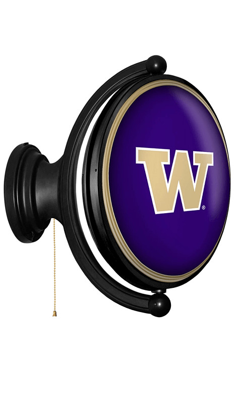Washington Huskies: Original Oval Rotating Lighted Wall Sign - Purple - ONLINE ONLY!