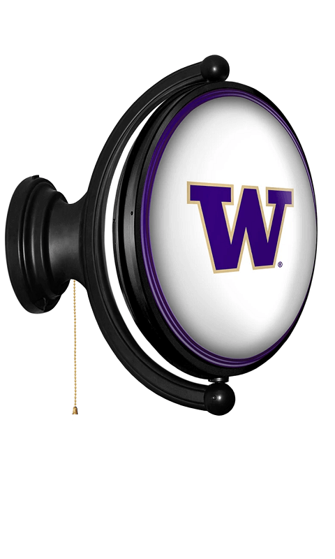 Washington Huskies: Original Oval Rotating Lighted Wall Sign - White - ONLINE ONLY!