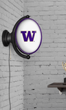 Washington Huskies: Original Oval Rotating Lighted Wall Sign - White - ONLINE ONLY!