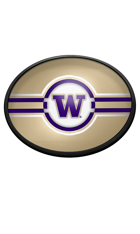 Washington Huskies: Oval Slimline Lighted Wall Sign - Gold - ONLINE ONLY!