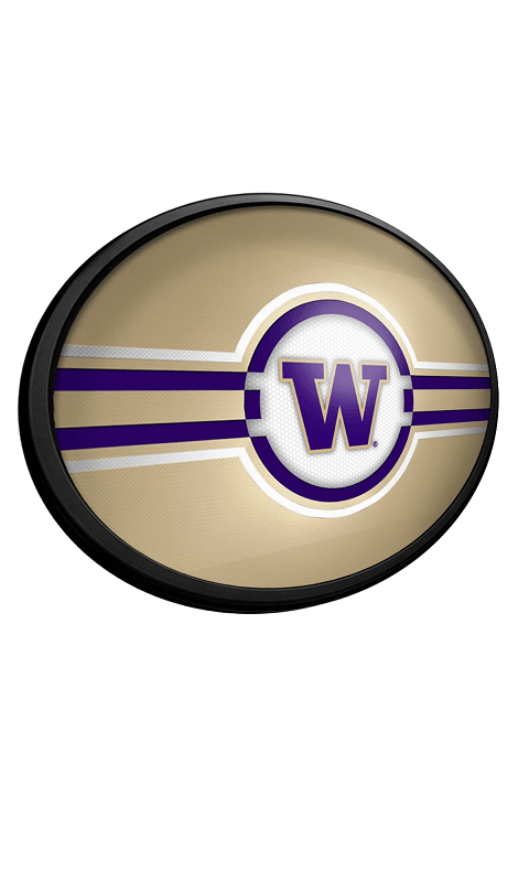 Washington Huskies: Oval Slimline Lighted Wall Sign - Gold - ONLINE ONLY!