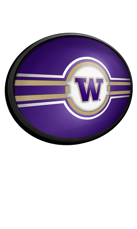 Washington Huskies: Oval Slimline Lighted Wall Sign - Purple - ONLINE ONLY!